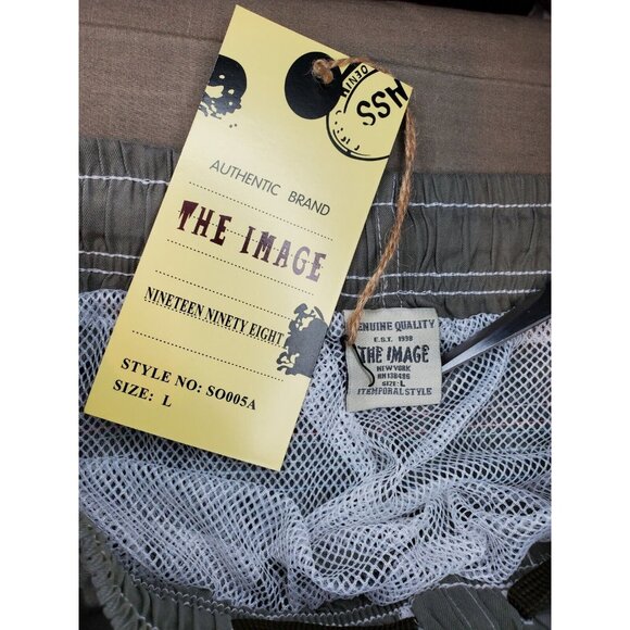 Authentic Brand 1998 The Image Stone Large Drawstring Mesh Swim Shorts - Picture 6 of 6